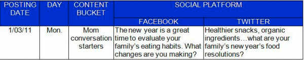 simple social media calendar