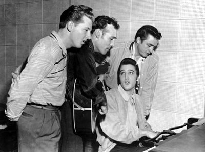 The Million-Dollar Quartet (Jerry Lee, Johnny, Elvis, Carl)