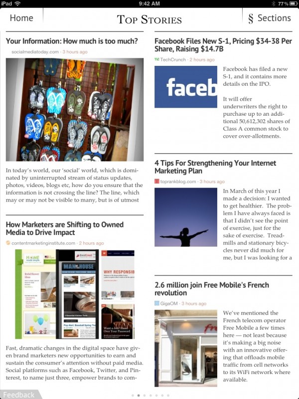 zite page layout Compelling images encourage click-throughs, CMI