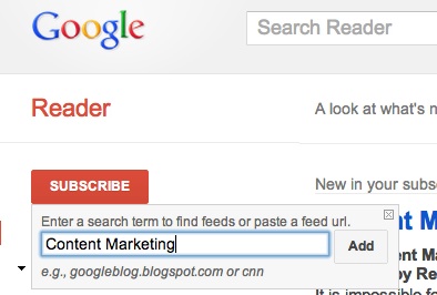 Creating or adding a news feed in Google Reader Subscribe to a topic of interest to track