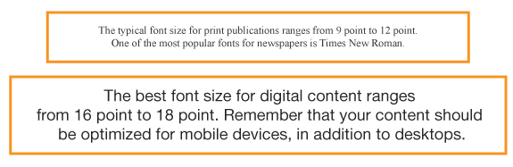 Choose font carefully to make things easier to read.