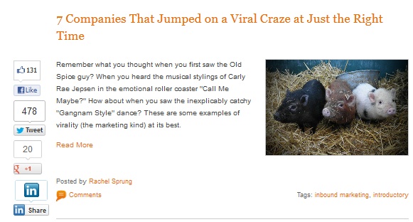 HubSpot uses success stories for generating leads