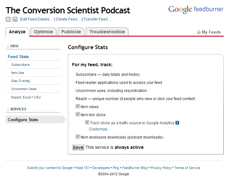podcast measurement - feedburner2