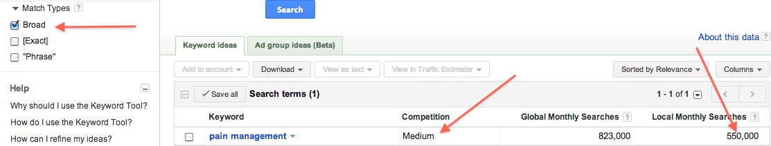 search - medium competition