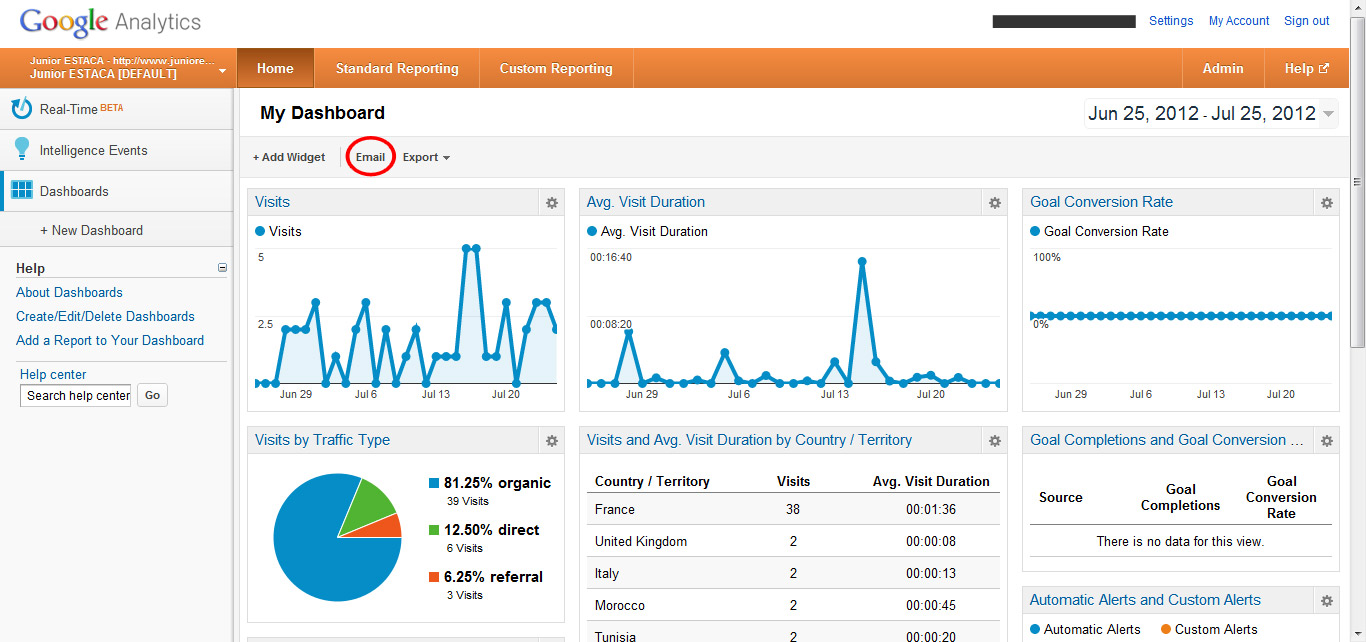 report with Google Analytics