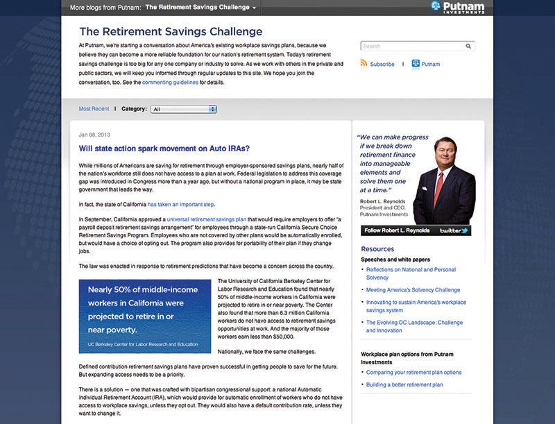 putnam investments-retirement savings challenge