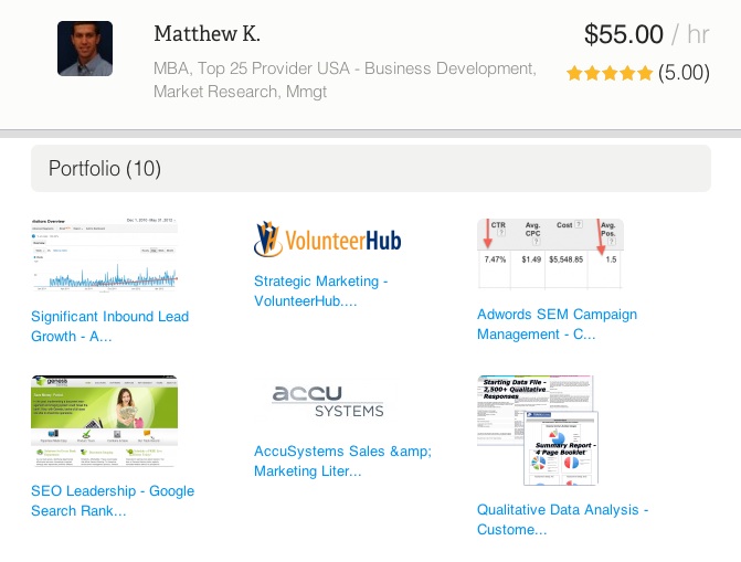 matt's odesk portfolio