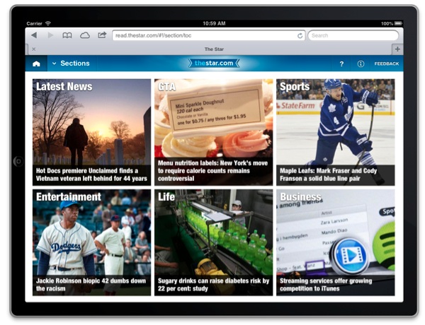 Toronto Star-mobile content