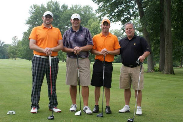 winning team at golf event