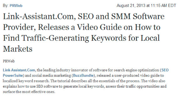 press release example-prweb