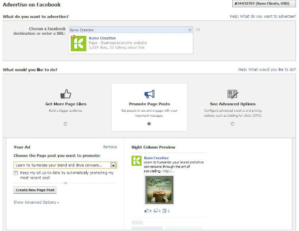 advertise on facebook