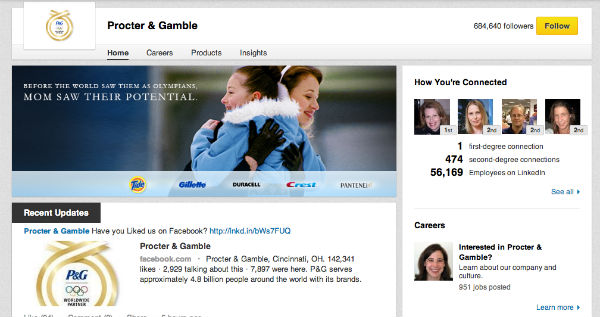 procter-gamble linkedin page