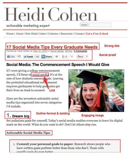 heidi cohen marketing page