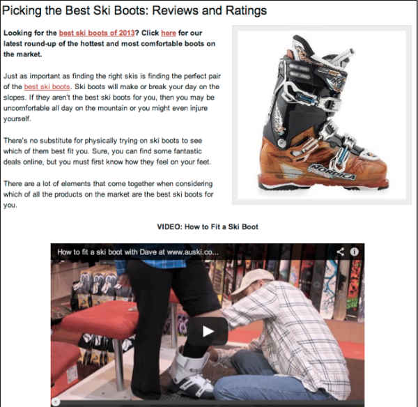 best ski boots page-video added
