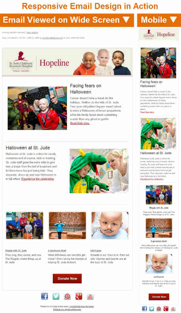 responsive email design-st. jude