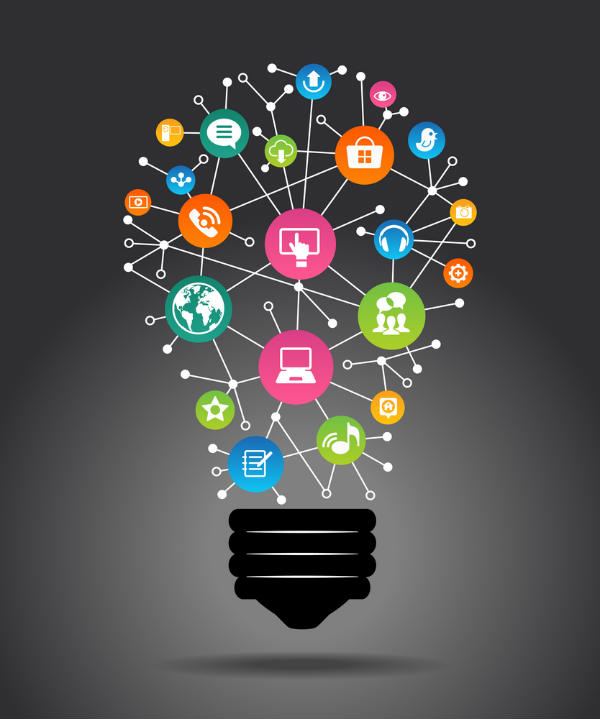 lightbulb showing internet connections