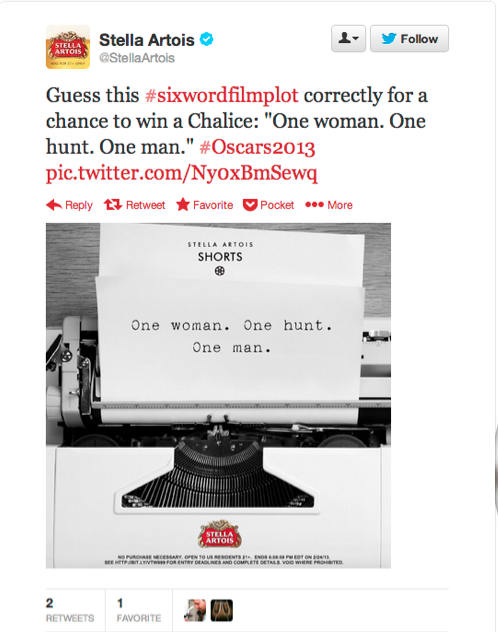 typewriter-stella artois shorts tweet