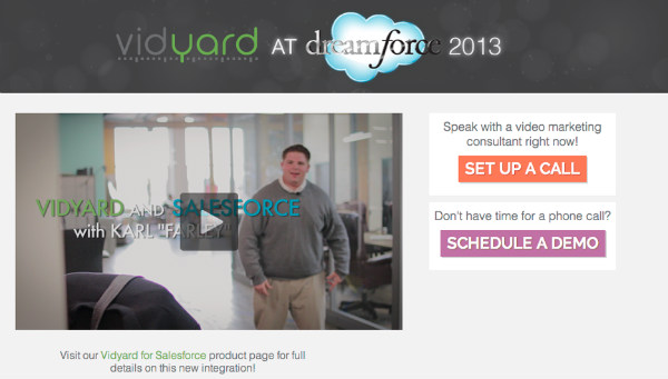 vidyard at dreamforce-cta example