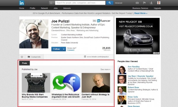 joe pulizzi on linkedin