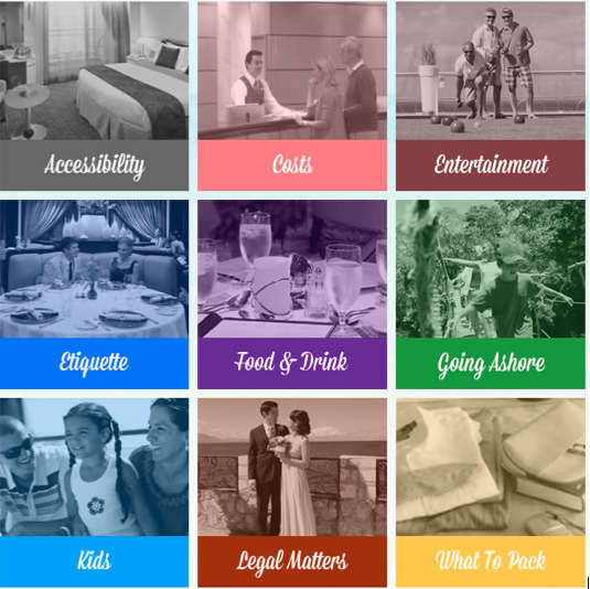 nine categories-cruise info