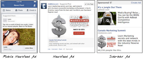 facebook ad types