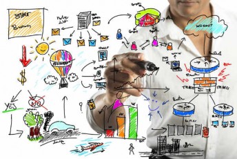 man drawing images 