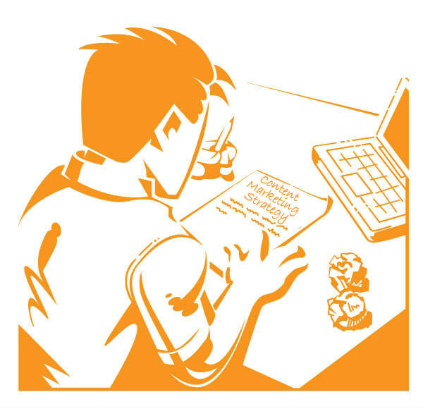 man with paper-content marketing strategy