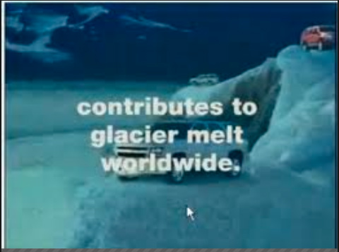 car on ice-glacier melt