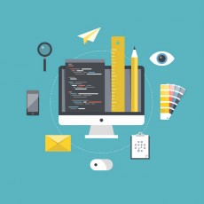 illustration-computer, ruler, pencil, eye