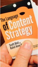 hand holding title-language of content strategy