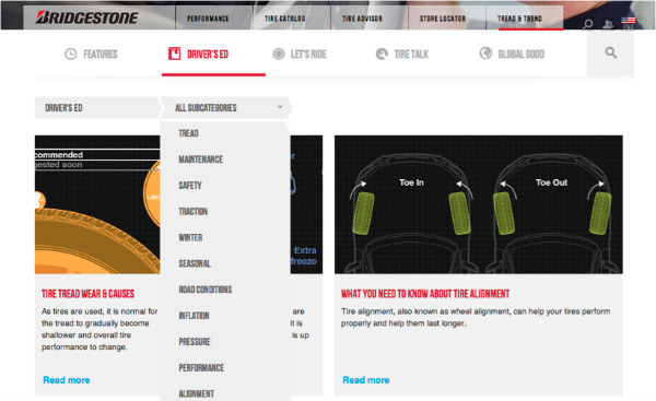 bridgestone-driver's ed-categories