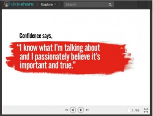 confidence says-white words-red splash