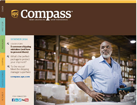 man in warehouse-compass