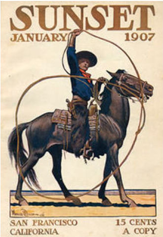 cowboy on horse with lasso