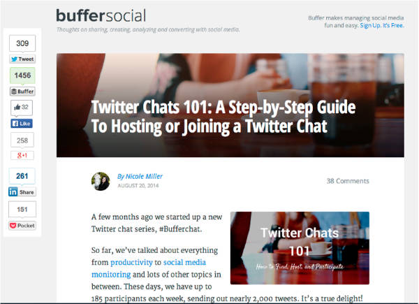 buffer social example-twitter chats 101