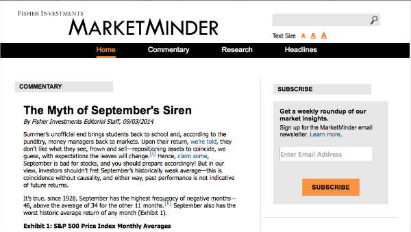 example marketminder enewsletter