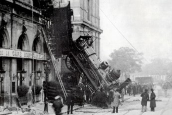 vintage train crash image