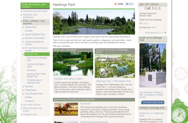 City of Vancouver example Hastings Park
