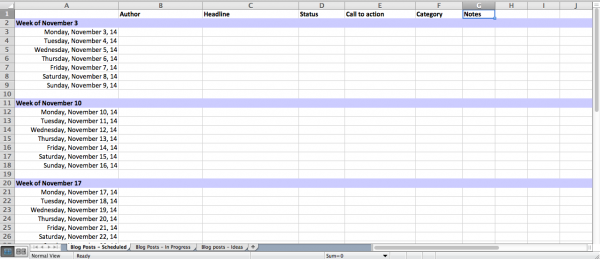 editorial calendar template