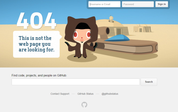 Error page-GitHub