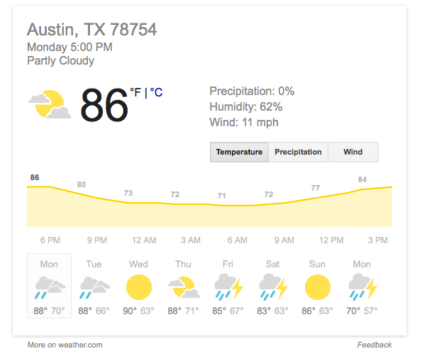 Weather Search Results
