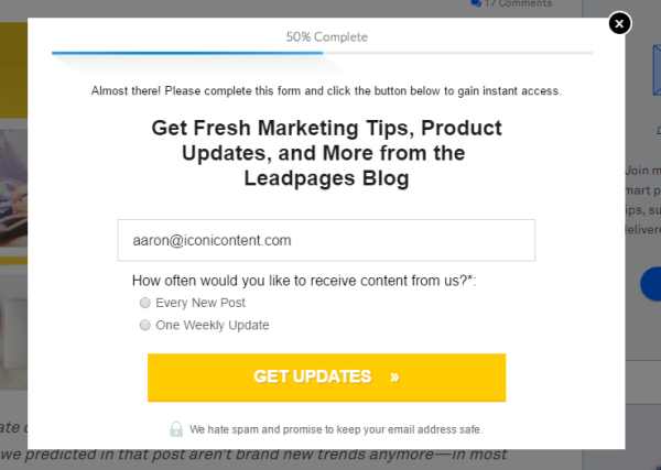 Email-Submission-Pop-Up