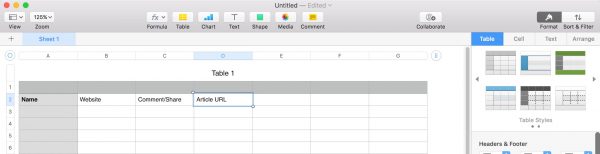 Spreadsheet