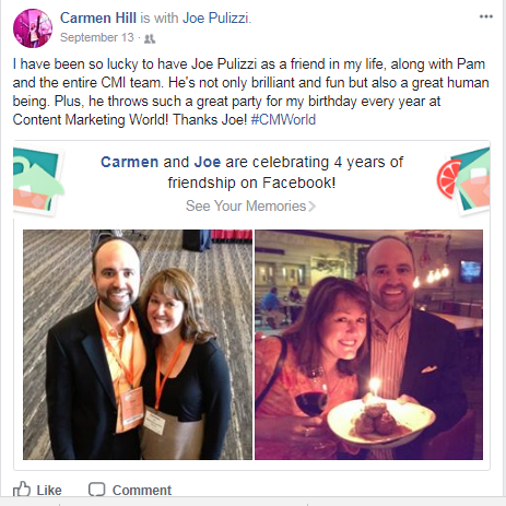 joe-pulizzi-carmen-hill-content-marketing-world-birthday