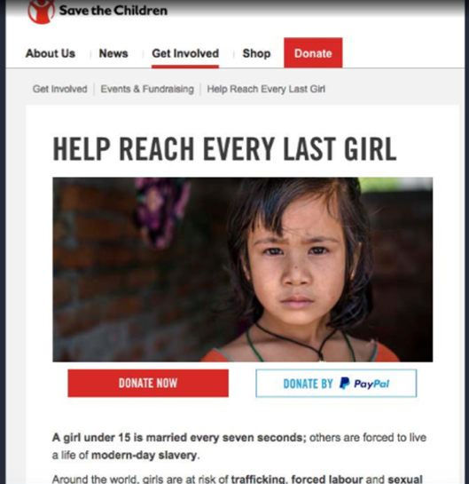 save-the-children-landing-page-uk-example