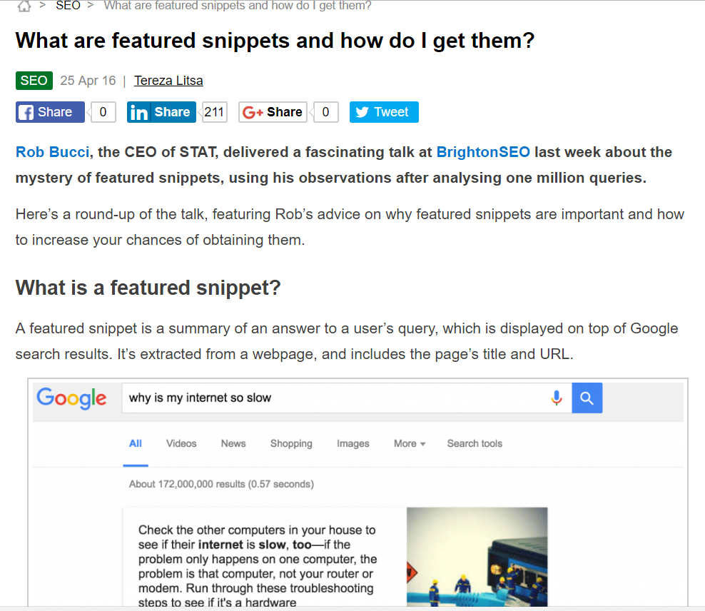 Voice Result from Featured Snippet