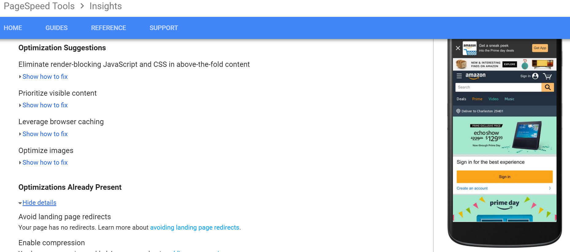 pagespeed-insights-amazon