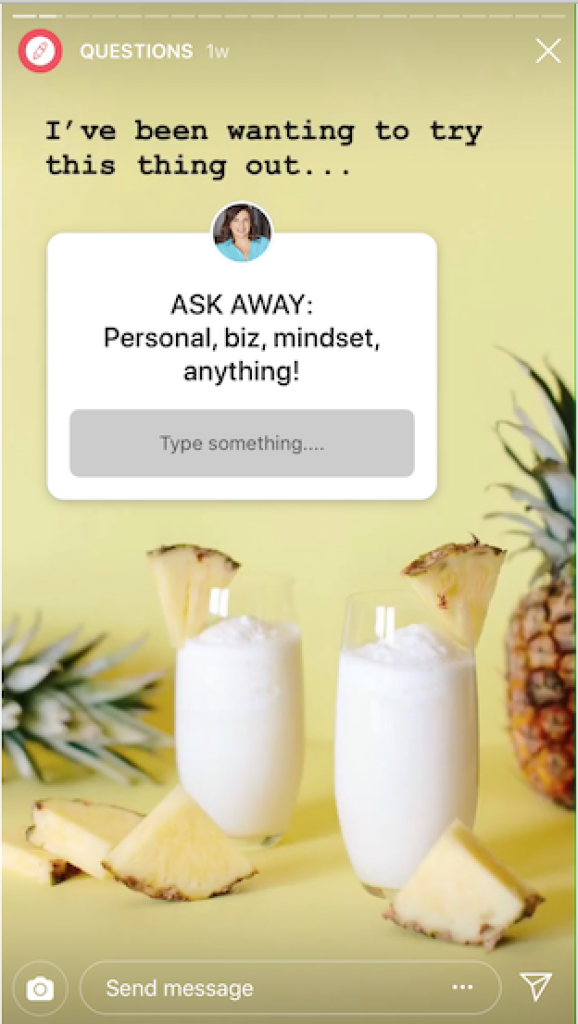 An image showing the Ask Me A Question’ feature.