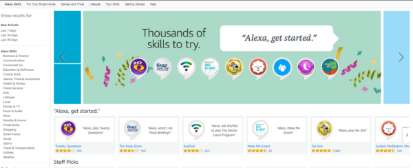 amazon alexa skills screenshot