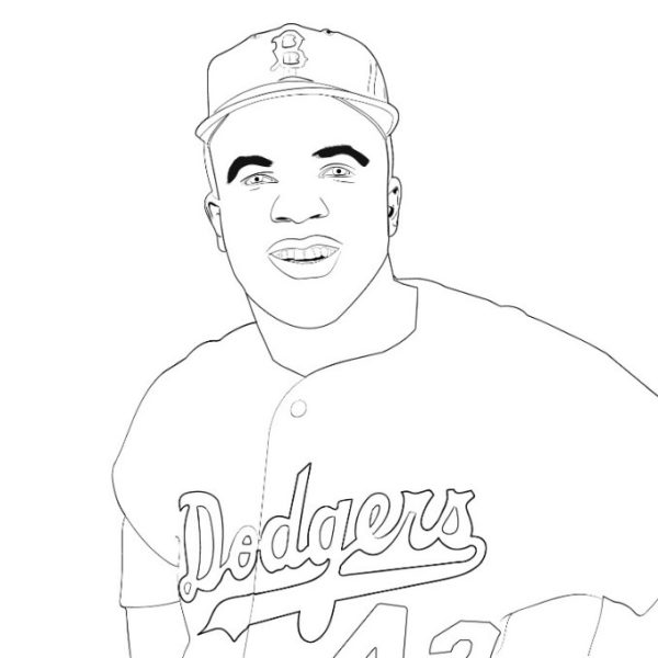 Image showing a Jackie Robinson printable.